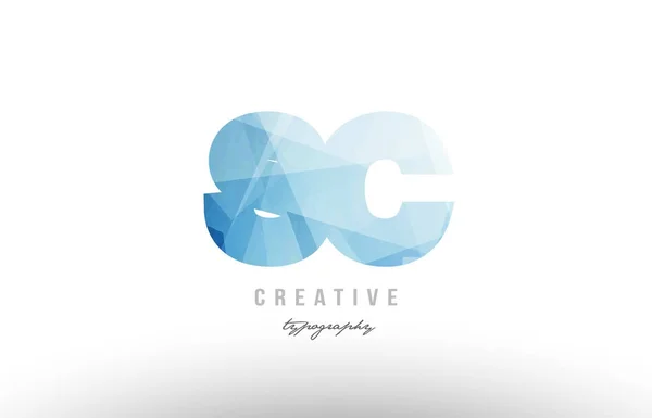 Sc s c bleu lettre alphabet polygonale logo icône combinaison — Image vectorielle