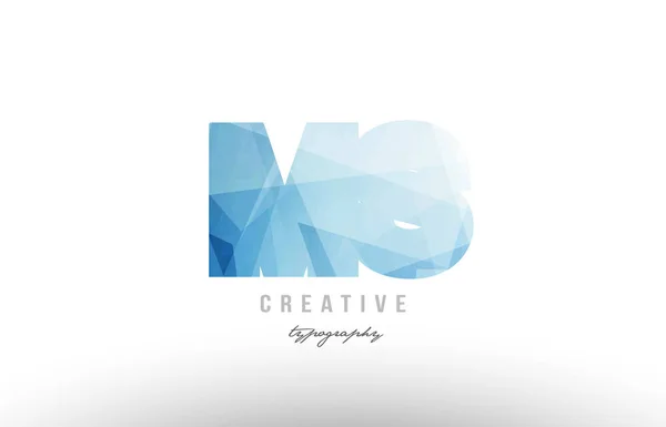Ms m s azul alfabeto poligonal letra logotipo icono combinación — Archivo Imágenes Vectoriales