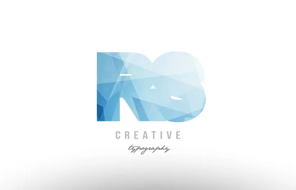Rs r s blue polygonal alphabet letter logo icon combination — Stock Vector
