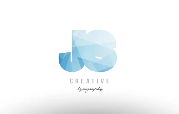 Js j s ブルー多角形のアルファベット文字ロゴ アイコンの組み合わせ — ストックベクタ