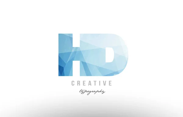 Hd h d bleu lettre alphabet polygonale logo icône combinaison — Image vectorielle