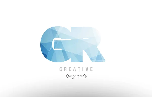 Gr g r blue polygonal alphabet letter logo icon combination — Stock Vector