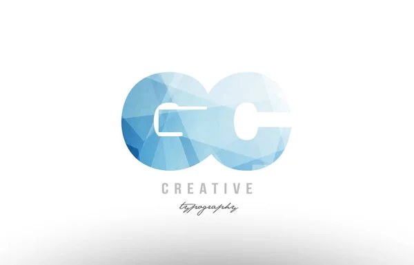 GC g c modré polygonální abeceda dopis logo ikonu kombinace — Stockový vektor