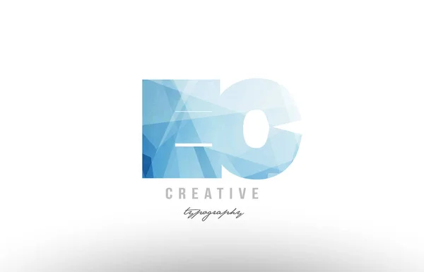 Ec e c blue polygonal alphabet letter logo icon combination — Stock Vector