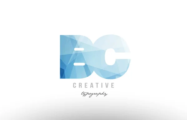 Bc b c blue polygonal alphabet letter logo icon combination — Stock Vector