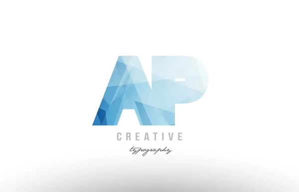 Ap a p lettre alphabet polygonal bleu logo icône combinaison — Image vectorielle
