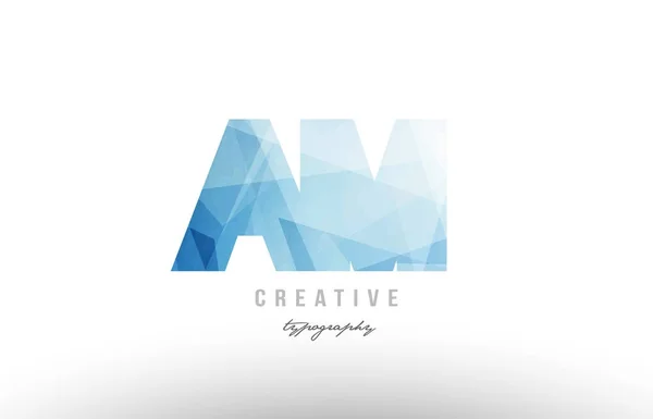 Am a m bleu lettre alphabet polygonale logo icône combinaison — Image vectorielle
