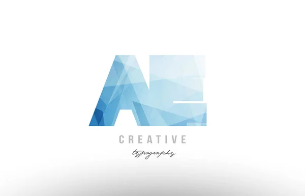 Ae a e bleu polygonal alphabet lettre logo icône combinaison — Image vectorielle
