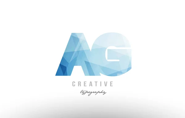 AG een g blauwe veelhoekige alfabet letter logo pictogram combinatie — Stockvector
