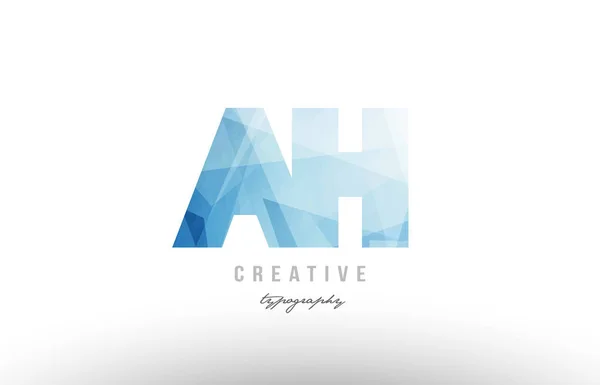 Ah a h bleu lettre alphabet polygonale logo icône combinaison — Image vectorielle
