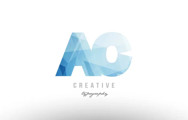 AC een c blauwe veelhoekige alfabet letter logo pictogram combinatie — Stockvector