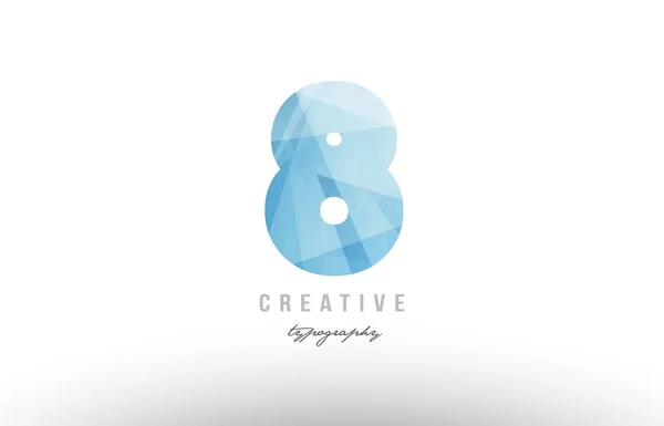 8 blaue polygonale Zahl Logo Icon Design — Stockvektor