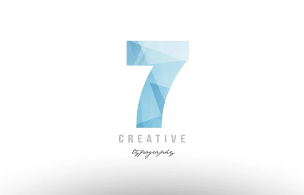 Design de ícone de logotipo de número poligonal azul 7 —  Vetores de Stock