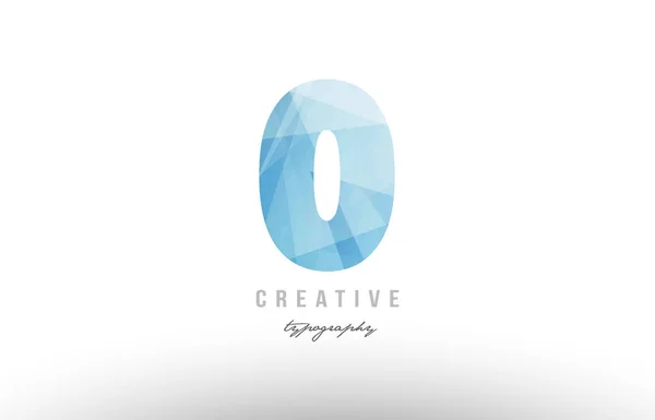 0 zero blue polygonal number logo icon design — Stock Vector