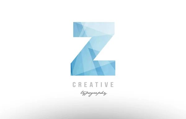 Z blaues polygonales Alphabet Buchstabe Logo Icon Design — Stockvektor