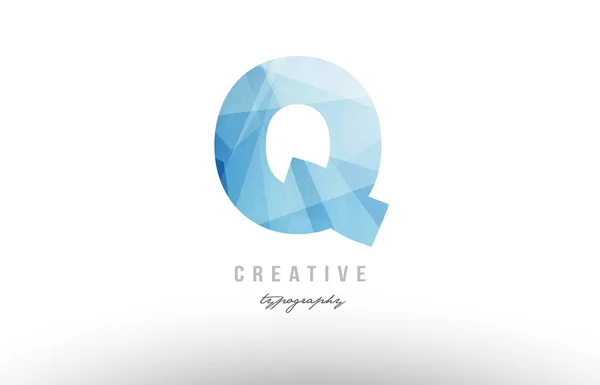 Εικονίδιο σχεδιασμός λογότυπου του q μπλε πολυγωνικό αλφάβητο επιστολής — Διανυσματικό Αρχείο