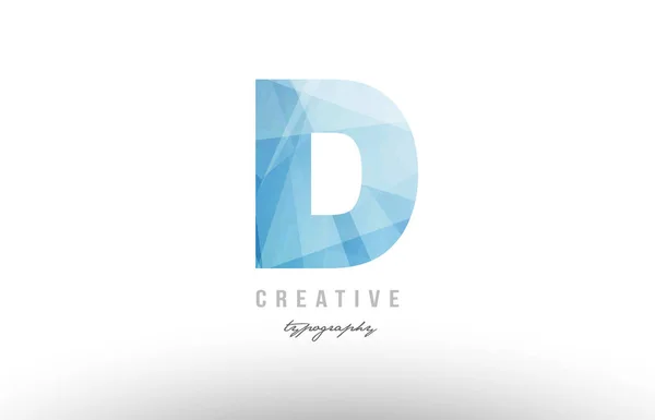 D blaues polygonales Alphabet Buchstabe Logo Icon Design — Stockvektor