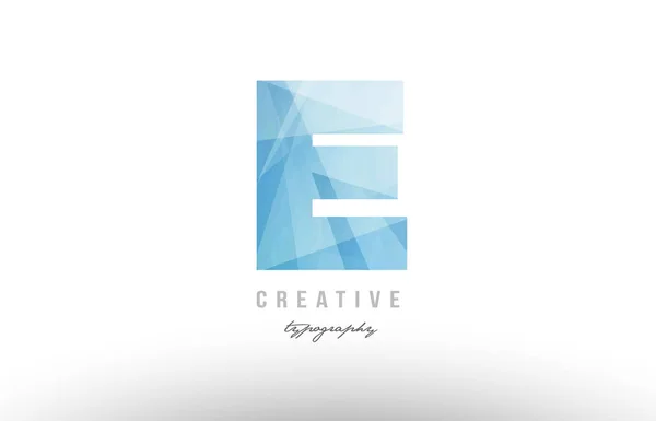 E blue polygonal alphabet letter logo icon design — Stock Vector
