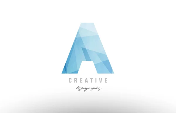 青の多角形のアルファベット文字ロゴ アイコン デザイン — ストックベクタ