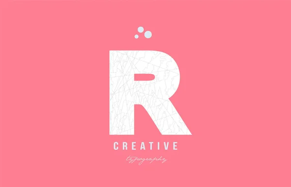 R rosa alfabeto blanco letra logo icono de diseño — Vector de stock