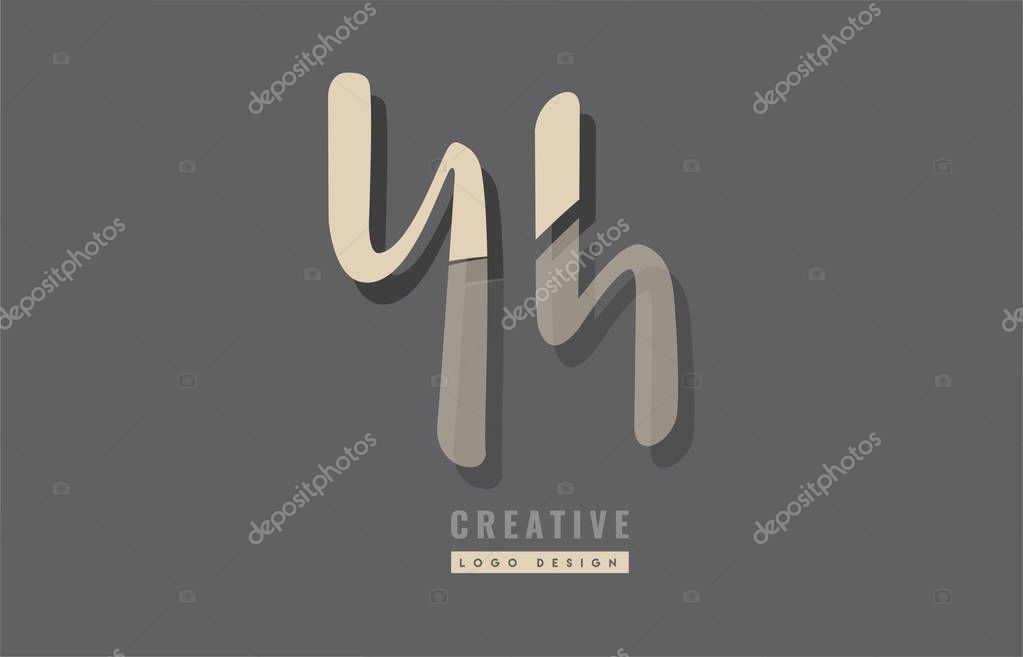 Design of alphabet letter combination yh y h logo suitable as an icon for a company or business