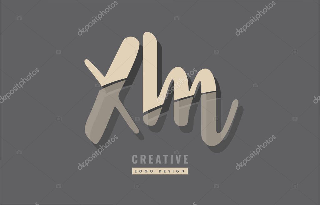 Design of alphabet letter combination xm x m logo suitable as an icon for a company or business