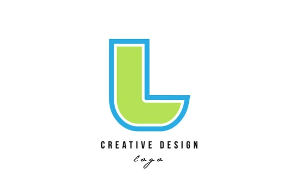Blauw groen alfabet letter l logo pictogram ontwerp — Stockvector