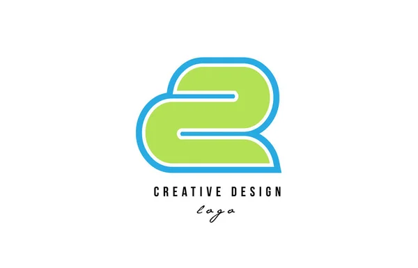 Yeşil Sayı 2 iki logo simge tasarım mavi — Stok Vektör