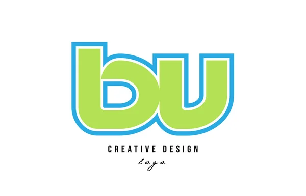 蓝色绿色字母表字母 bv b v 徽标图标设计 — 图库矢量图片