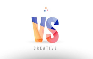 Turuncu mavi Alfabe harf vs v s logosu simgesi tasarım noktalı