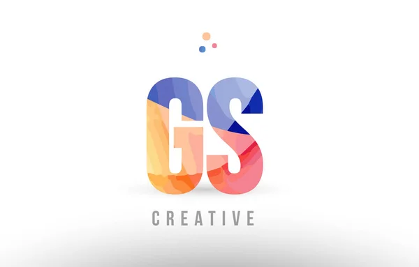 Orange blue alphabet letter gs g s logo icon design with dots — Stock Vector