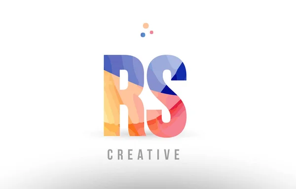 Letra azul anaranjado letra del alfabeto rs r s logotipo icono de diseño con puntos — Vector de stock