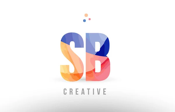 Naranja azul alfabeto letra sb s b logotipo icono de diseño con puntos — Vector de stock