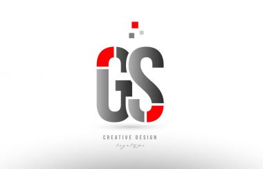 Kırmızı gri Alfabe harf gs g s logosu kombinasyonu simgesi tasarım
