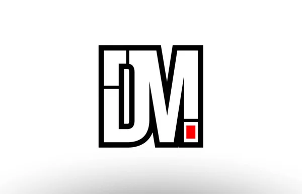 Rode en zwarte alfabet letter dm d m logo combinatie pictogram desig — Stockvector