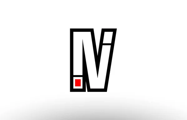 Alfabeto vermelho e preto letra iv i v logotipo combinação ícone desig —  Vetores de Stock