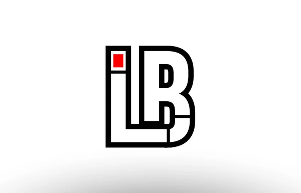 Red and black alphabet letter lb l b logo combination icon desig — Stock Vector