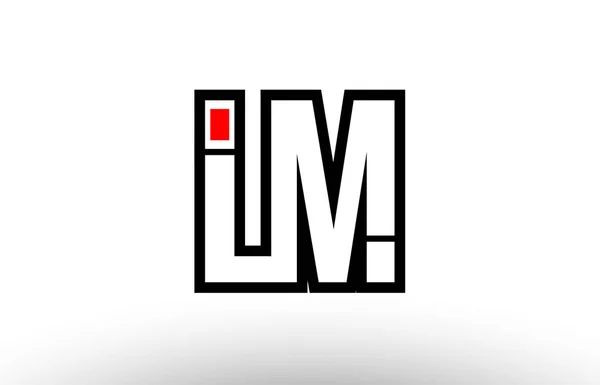 红色和黑色字母的字母 lm l m 徽标组合图标花样 — 图库矢量图片