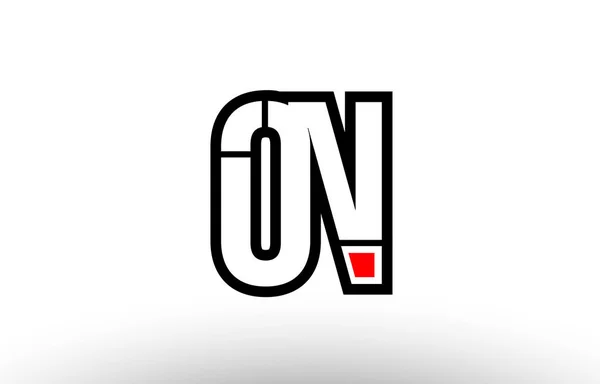 Lettre alphabet rouge et noir sur o n logo combinaison icône desig — Image vectorielle