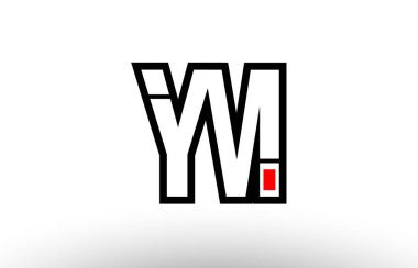 Kırmızı ve siyah Alfabe harf ym y m logosu kombinasyonu simgesi desig