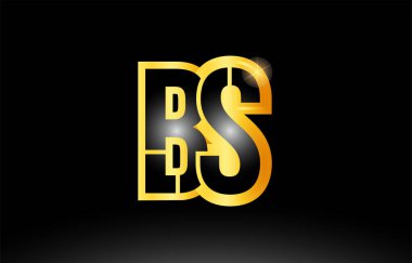 altın siyah Alfabe harf bs b s logosu kombinasyonu simgesi tasarım