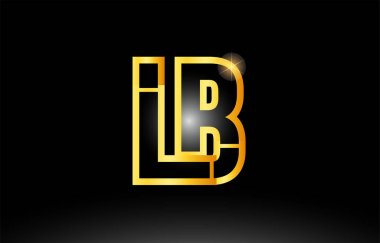 altın siyah Alfabe harf lb l b logo birlikte simgesi tasarım