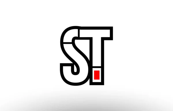 红色和黑色字母 st s t 标志组合图标花样 — 图库矢量图片