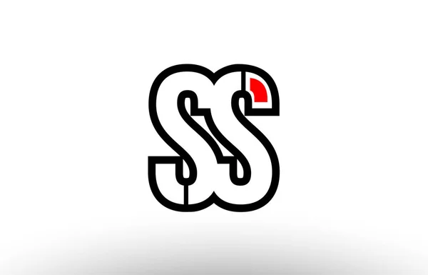 Rode en zwarte alfabet letter ss s s logo combinatie pictogram desi — Stockvector