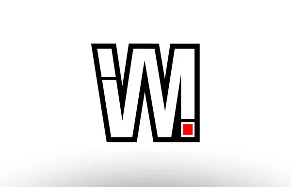 Red and black alphabet letter vm v m logo combination icon desig — Stock Vector
