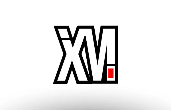 Красный и черный алфавит буква xm x m логотип комбинации значок desig — стоковый вектор