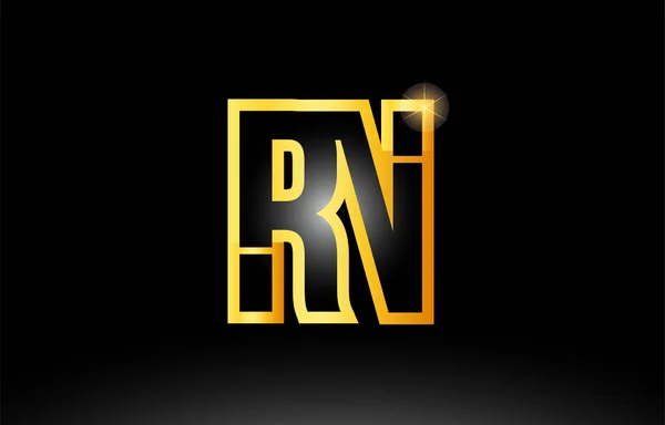 金色黑色字母表字母 rn r n 标志组合图标设计 — 图库矢量图片