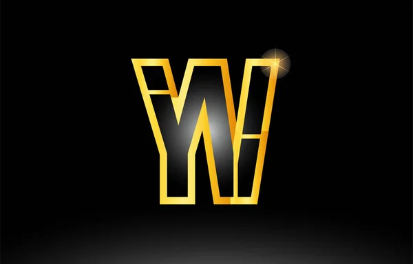 Altın siyah Alfabe harf yv y v logo birlikte simgesi tasarım — Stok Vektör