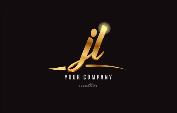 Altın Alfabe harf jl j l logo birlikte simgesi tasarım