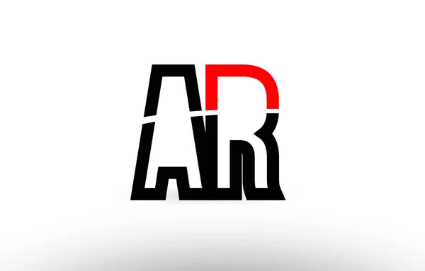 Black white alphabet letter ar a r logo icon design — Stock Vector